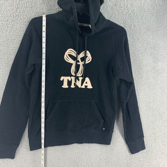 TNA Aritzia Womens Hoodie Sweatshirt Sz S Black Logo Lounge Athletic - Picture 3 of 12